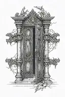 double doors from dark souls 3 tattoo design idea