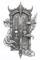 double doors from dark souls 3 tattoo design idea