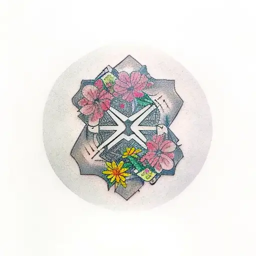 A realistic tattoo of a dollar bill transforming into a blooming flower tattoo design idea