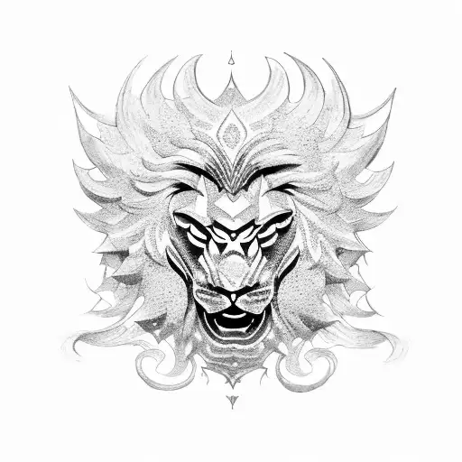 Imperial Guardian Lion tattoo design idea