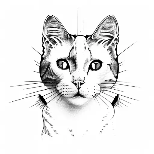 white cat tattoo design idea