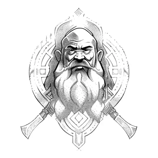 cleric dwarf rpg tattoo design idea