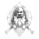 cleric dwarf rpg tattoo design idea