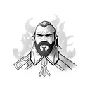 cleric dwarf rpg tattoo design idea