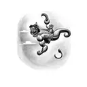 The tattoo depicts Hanuman in mid-flight, soaring through the skies with grace and power. His muscular form is accentuat tattoo design idea