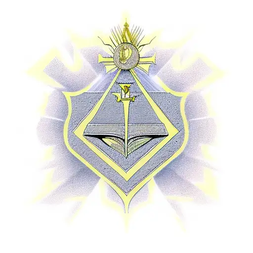 Incorporate the Freemasons 19th degree symbol into a grand pontiff themed tattoo design tattoo design idea