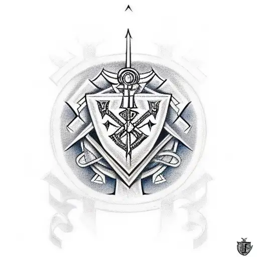 Design a traditional style tattoo combining elements of the Freemasons 19th degree and a knight templar theme tattoo design idea