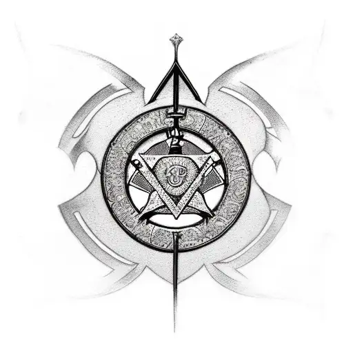 Create a realistic tattoo design inspired by the knight templar occupation, with subtle Freemasons 19th degree references tattoo design idea