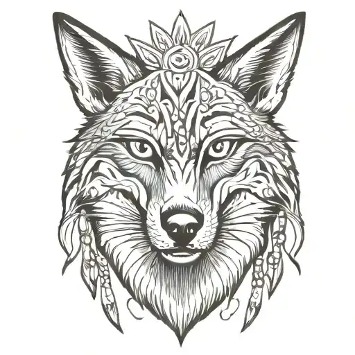 jackal face tattoo design idea