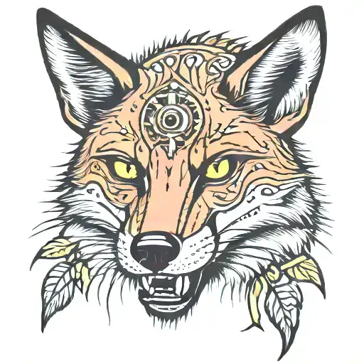 jackal face tattoo design idea