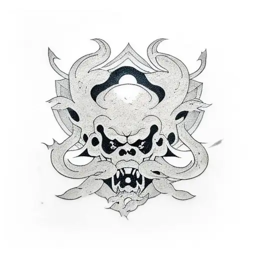 double-sided ax tattoo design idea