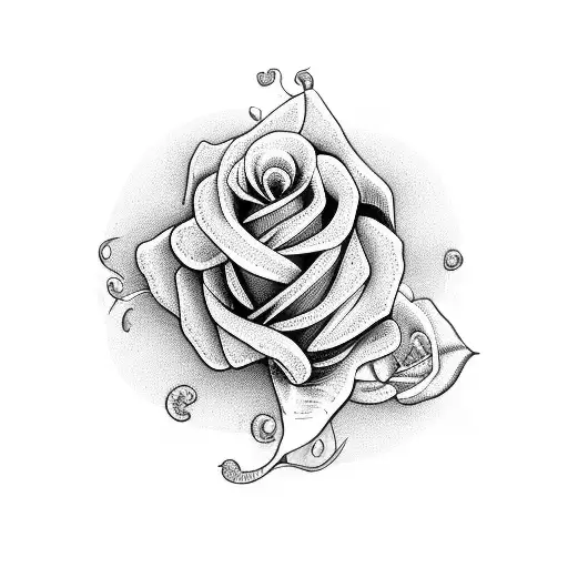 elephant roses tattoo design idea