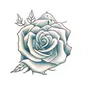elephant roses tattoo design idea
