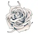 elephant roses tattoo design idea