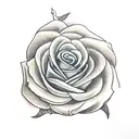 elephant roses tattoo design idea
