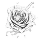 elephant roses tattoo design idea