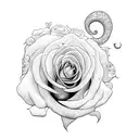 elephant roses tattoo design idea
