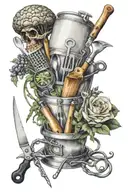 culinary tools representing tattoo design idea