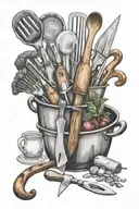 culinary tools representing tattoo design idea