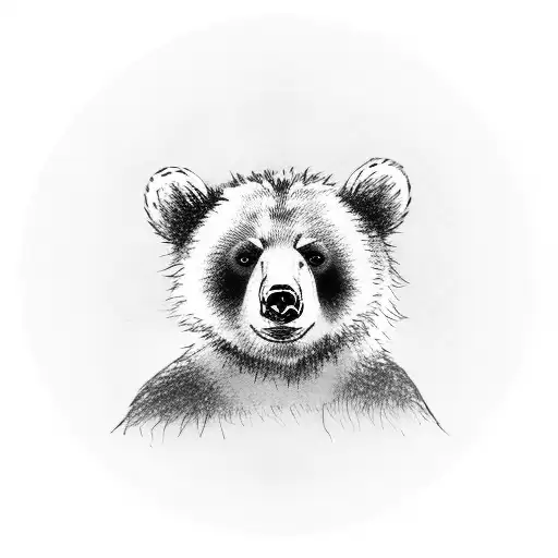 Bear Cub with Dragonfly on its nose tattoo design idea