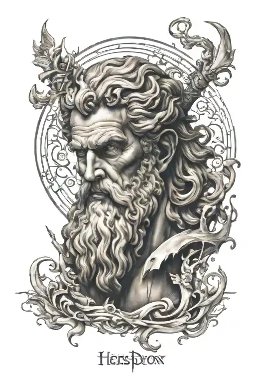 Zeus, posiedon, hades Greek god tattoo design idea