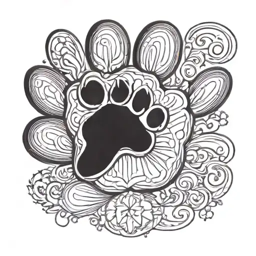 dog paw with date 17 11 2017 tattoo design idea