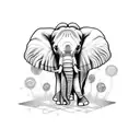 elephant with trunk up tattoo design idea