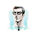 superhero man. tall and thin. dark hair. letter A on chest. tattooed. aviator eyeglasses. tattoo design idea
