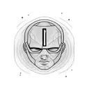 superhero man. tall and thin. dark hair. letter A on chest. tattooed. aviator eyeglasses. tattoo design idea