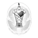 superhero man. tall and thin. dark hair. letter A on chest. tattooed. aviator eyeglasses. tattoo design idea