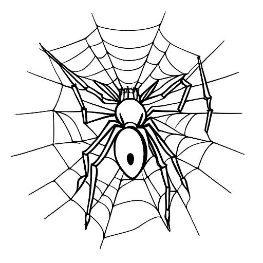 spider on web in the form of a heart tattoo design idea