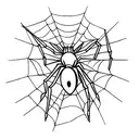 spider on web in the form of a heart tattoo design idea