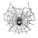 spider on web in the form of a heart tattoo design idea
