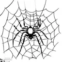 spider on web in the form of a heart tattoo design idea