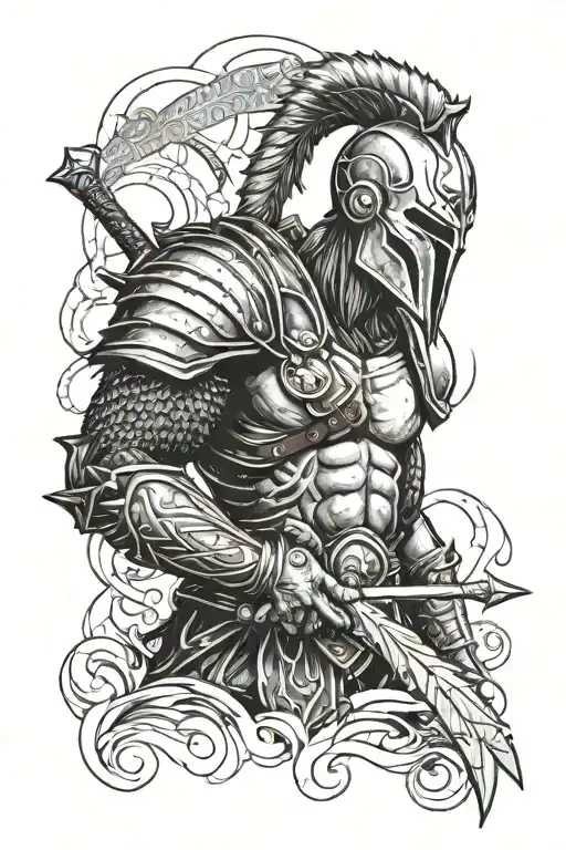 ares god of war to full sleeve tattoo design idea