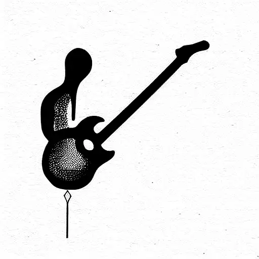 guitar, lyrics tattoo design idea