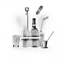 bartender tools tattoo design idea