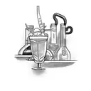 bartender tools tattoo design idea