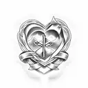 first tattoo, something with a heart, cross, knife , wave. and casino themed tattoo design idea