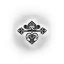 first tattoo, something with a heart, cross, knife , wave. and casino themed tattoo design idea