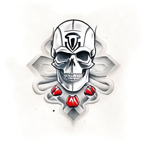 skull with a luchador mask diagonal  tattoo design idea