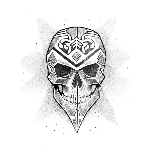Skull Mask Color Arm Tattoo by TOFI: TattooNOW