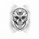 skull with a luchador mask tattoo design idea