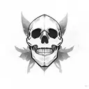 skull with a luchador mask tattoo design idea