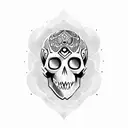 skull with a luchador mask tattoo design idea