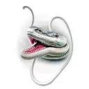 snake with fangs tattoo design idea