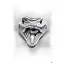 snake with fangs tattoo design idea