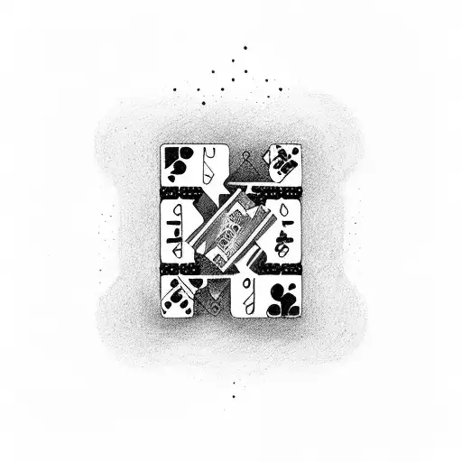 a domino with double three falling on a domino with double six  tattoo design idea