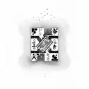 a domino with double three falling on a domino with double six  tattoo design idea