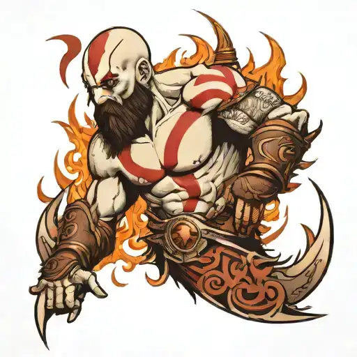 tattoo of Kratos' Blades of Chaos tattoo design idea